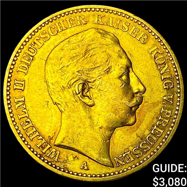 1889A Prussia Gold 25 Mark .2305oz AGW
