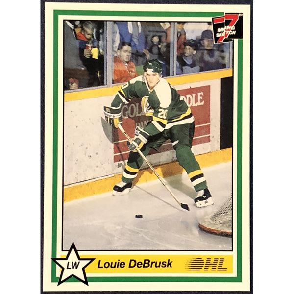 1990-91 7th INNING SKETCH JUNIOR HOCKEY - LOUIE DeBRUSK ROOKIE CARD