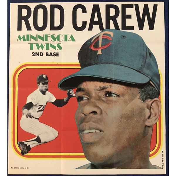 1970 TOPPS BASEBALL POSTER - ROD CAREW (HOF)
