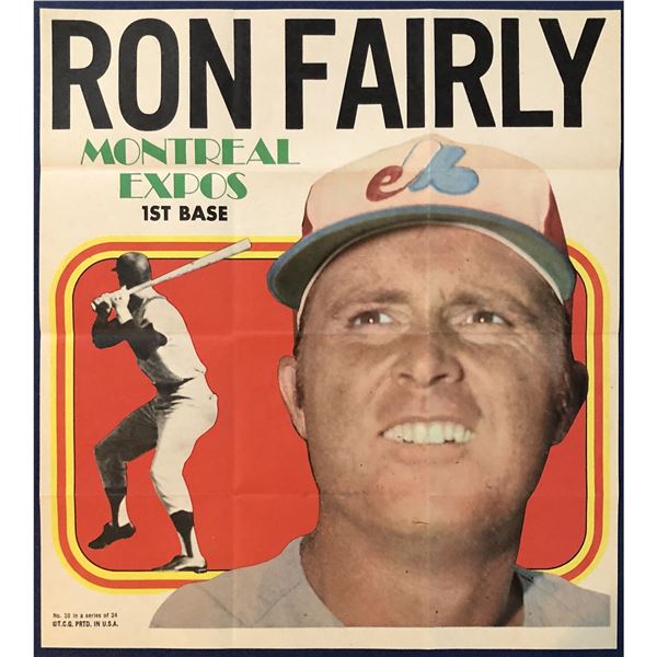 1970 TOPPS BASEBALL POSTER - RON FAIRLY