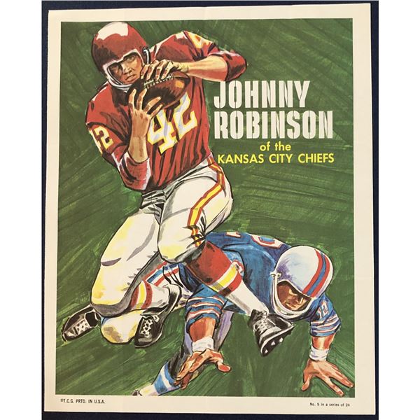 1970 TOPPS FOOTBALL POSTER - JOHNNY ROBINSON (HOF)
