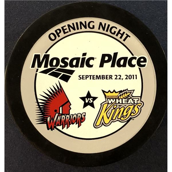 MOOSE JAW MOSAIC PLACE OPENING NIGHT GAME PUCK