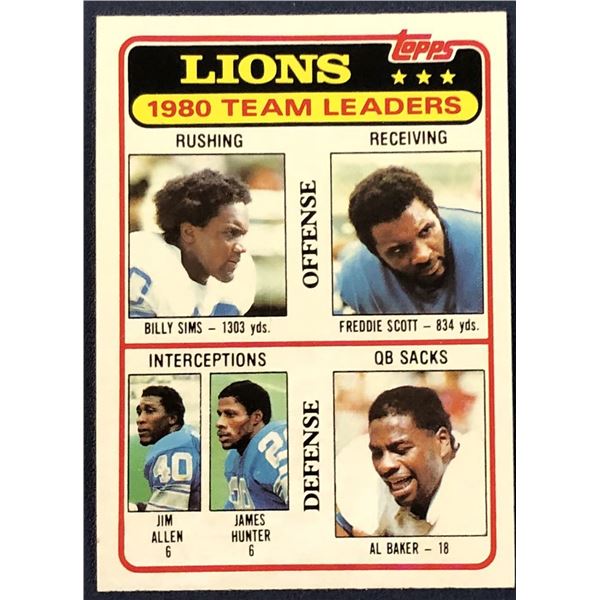 1981 TOPPS NFL BILLY SIMS
