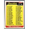 Image 1 : 1981 TOPPS NFL CHECKLIST