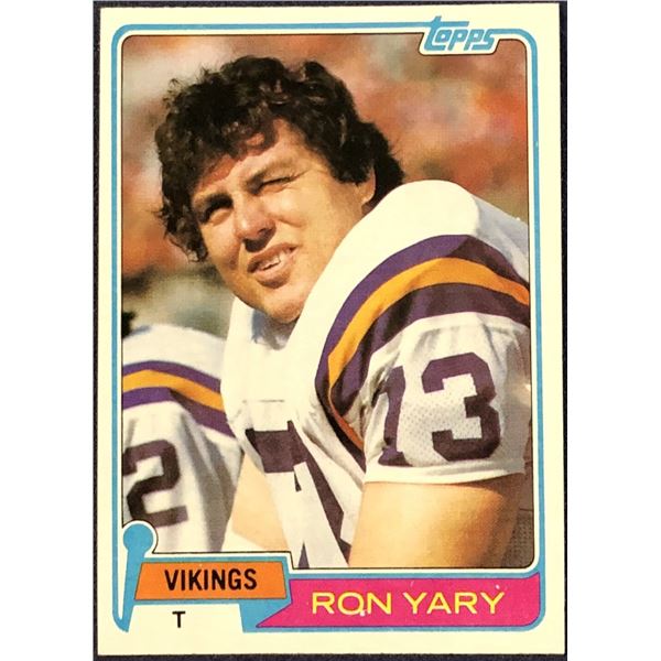 1981 TOPPS NFL RON YARY (HOF)