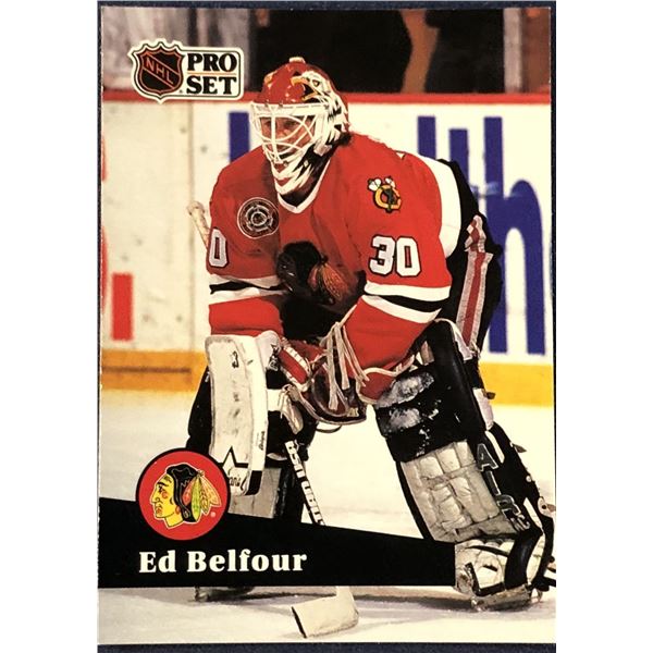 1991-92 PRO SET ED BELFOUR (HOF) ROOKIE CARD