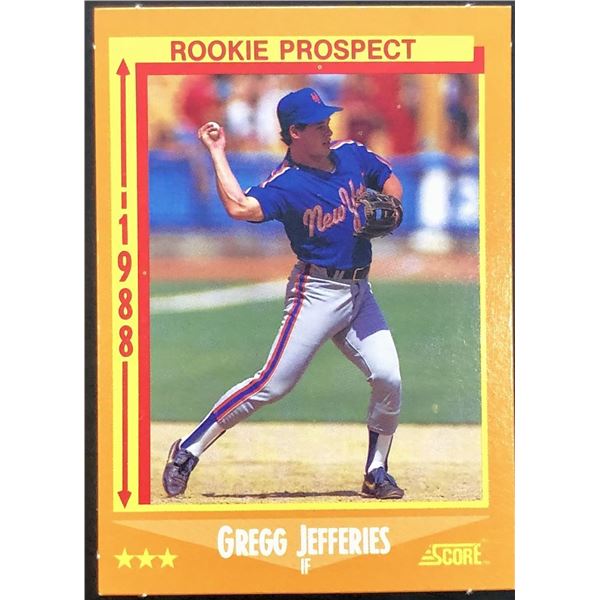 1988 SCORE GREGG JEFFERIES ROOKIE CARD