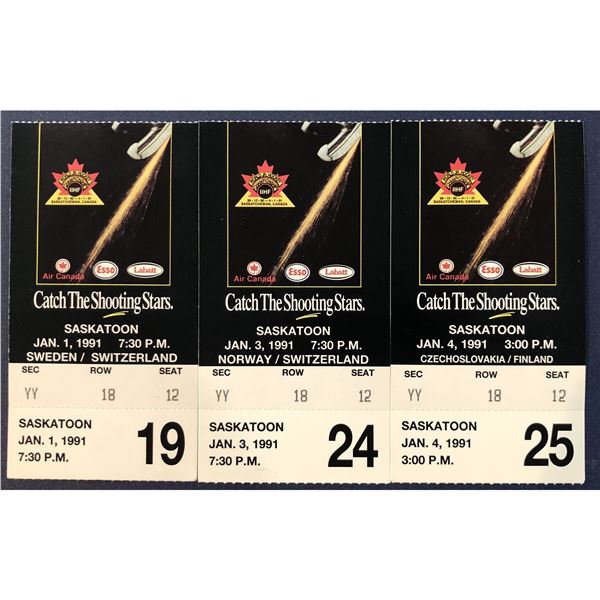 1991 WORLD JUNIOR HOCKEY CHAMPIONSHIPS TICKET COLLECTION