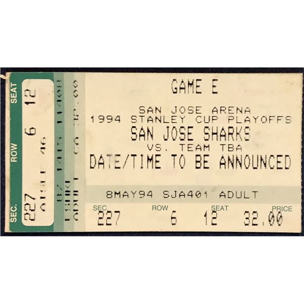 1994 STANLEY CUP TICKET STUB - TORONTO at SAN JOSE, GAME #4