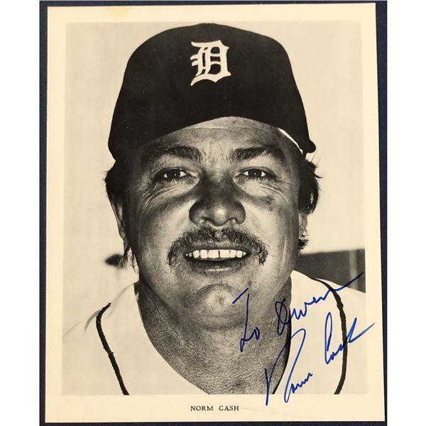 DETROIT TIGERS NORM CASH AUTOGRAPHED 8"x10" PHOTO