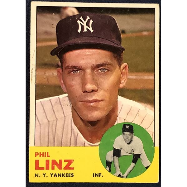 1963 TOPPS PHIL LINZ ROOKIE CARD