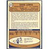 Image 2 : 1974-75 O-PEE-CHEE DAVE LEWIS ROOKIE CARD