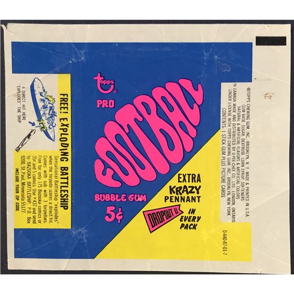 1967 TOPPS NFL WRAPPER