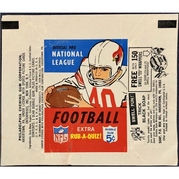 1967 PHILADELPHIA NFL FOOTBALL WRAPPER