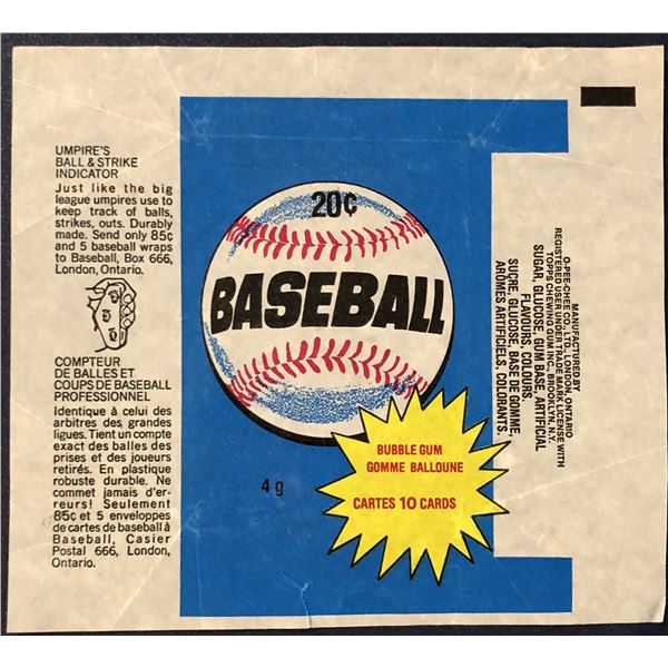 1980 O-PEE-CHEE BASEBALL WRAPPER