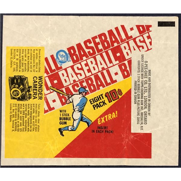 1970 O-PEE-CHEE BASEBALL WRAPPER