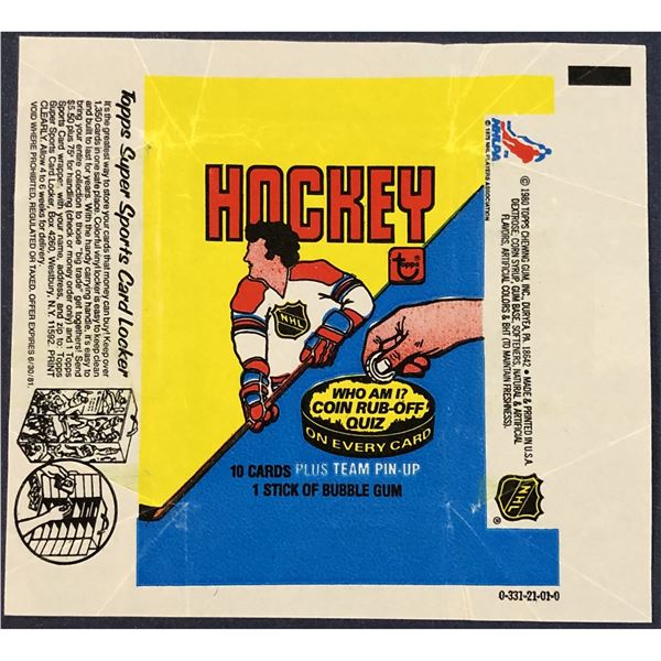 1980-81 TOPPS NHL HOCKEY WRAPPER