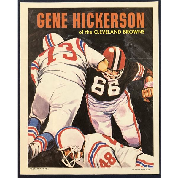 1970 TOPPS FOOTBALL POSTER - GENE HICKERSON (HOF)