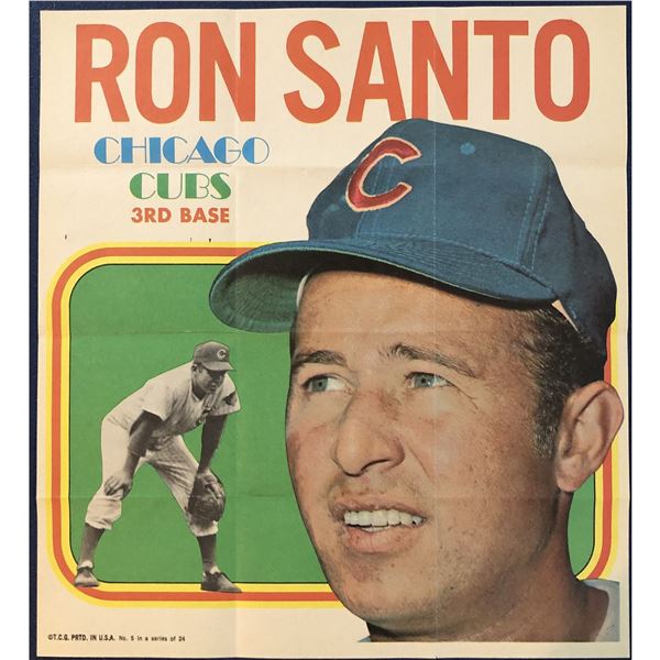 1970 TOPPS BASEBALL POSTER - RON SANTO (HOF)