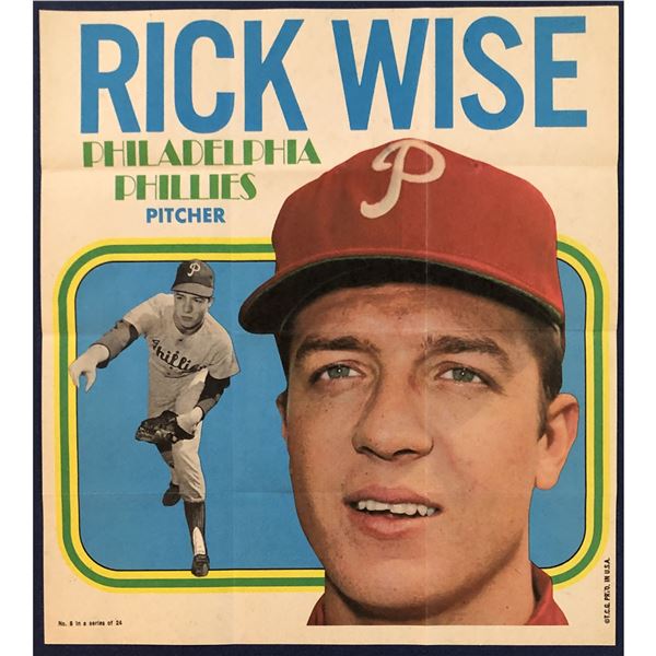 1970 TOPPS BASEBALL POSTER - RICK WISE