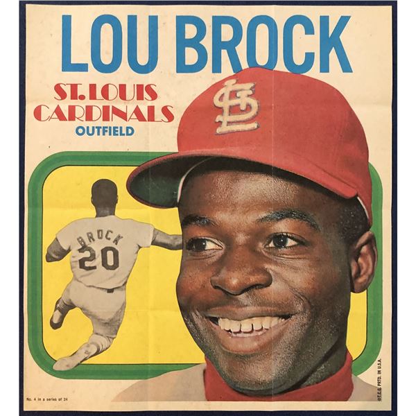 1970 TOPPS BASEBALL POSTER - LOU BROCK (HOF)