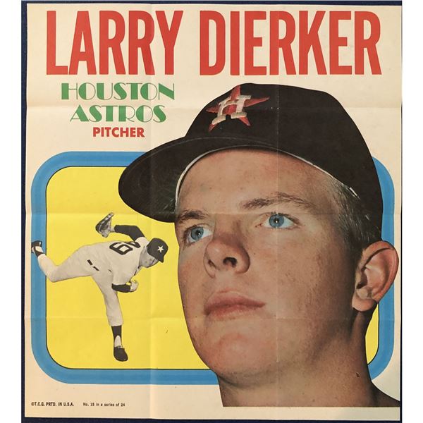 1970 TOPPS BASEBALL POSTER - LARRY DIERKER