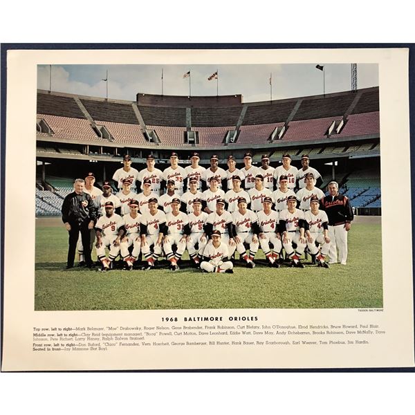 1968 BALTIMORE ORIOLES TEAM PHOTO