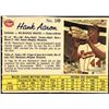 Image 1 : 1962 POST CEREAL BASEBALL HANK AARON (HOF)
