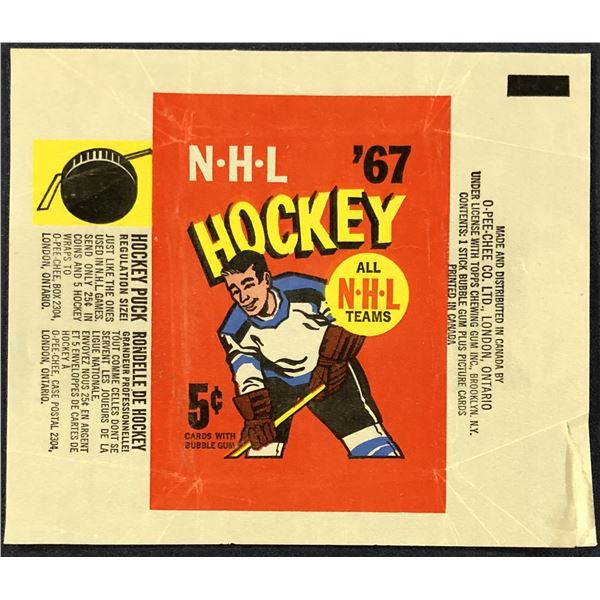 1966-67 O-PEE-CHEE HOCKEY WRAPPER- BOBBY ORR ROOKIE YEAR
