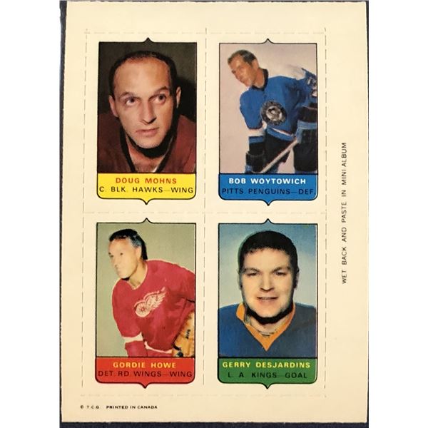 1969 O-PEE-CHEE HOCKEY 4-IN-1  GORDIE HOWE (HOF)
