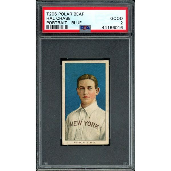 1909-11 T206 - Hal Chase (Blue Portrait) (PSA 2)