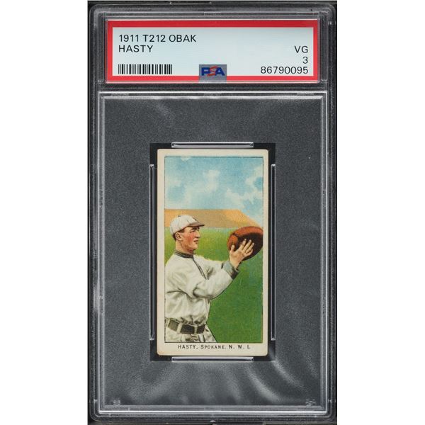 1911 T212 Obak - Tom Hasty (PSA 3) Rare!