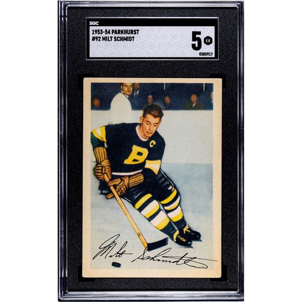 1953-54 Parkhurst #92 Milt Schmidt (SGC 5)
