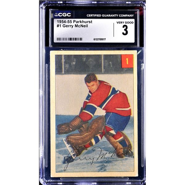 1954-55 Parkhurst #1 Gerry McNeil (CGC 3)