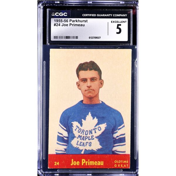 1955-56 Parkhurst #24 Joe Primeau (CGC 5)