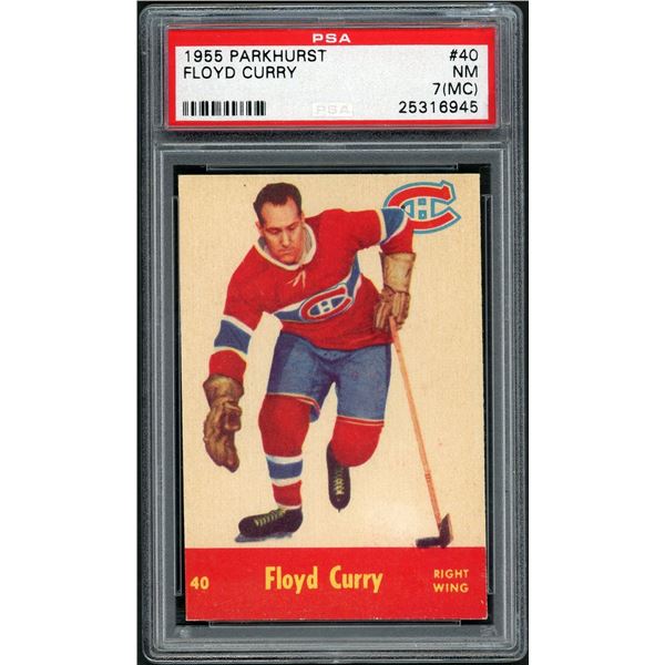 1955-56 Parkhurst #40 Floyd Curry (PSA 7 mc)