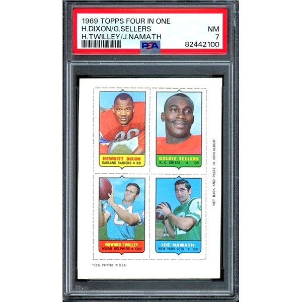 1969 Topps 4-in-1 Joe Namath (PSA 7)