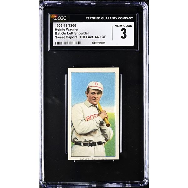1909-11 T206 - Heinie Wagner (Bat on Left) (CGC 3)