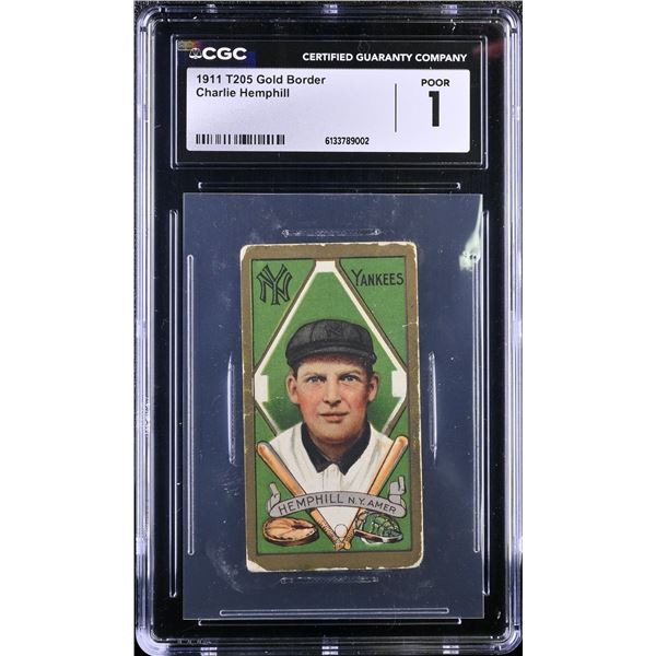1911 T205 – Charlie Hemphill (CGC 1)