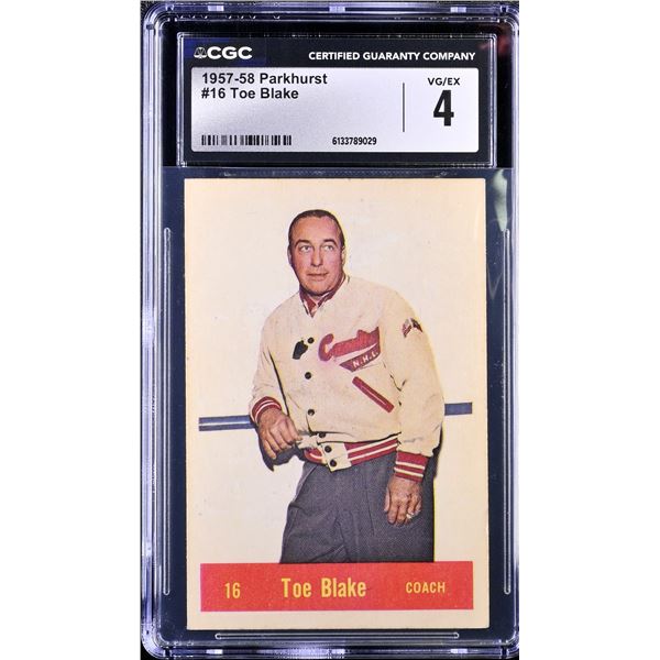 1957-58 Parkhurst #M16 Toe Blake (CGC 4)