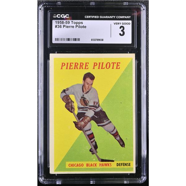 1958-59 Topps #36 Pierre Pilote (CGC 3)