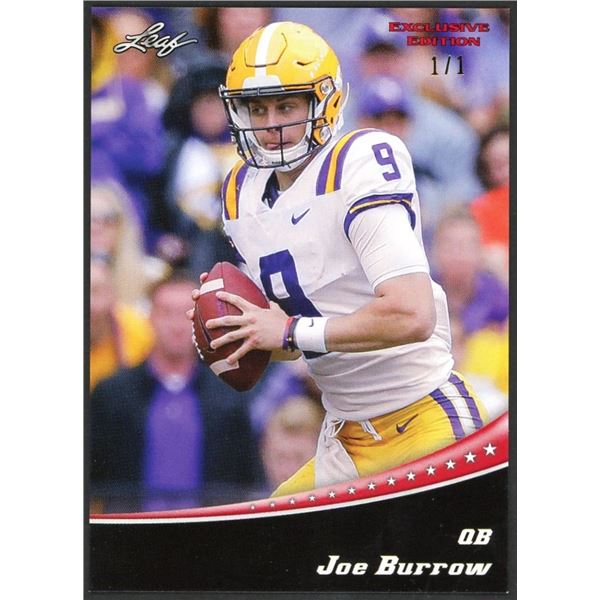 2020 Leaf Exclusive Edition Joe Burrow Red blank back 1 of 1