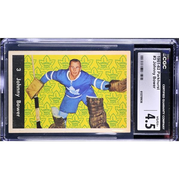 1961-62 Parkhurst #3 Johnny Bower (CGC 4.5)