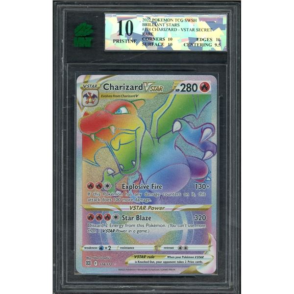 2022 Pokémon Charizard VSTAR Secret Rare - Brilliant Stars - MNT PRISTINE 10