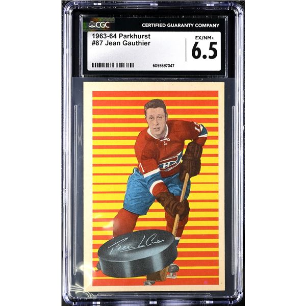 1963-64 Parkhurst #87 Jean Gauthier RC (CGC 6.5)