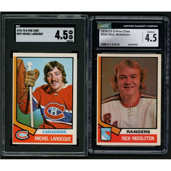 Lot of 2 x Graded 1974-75 OPC Rookie Cards!