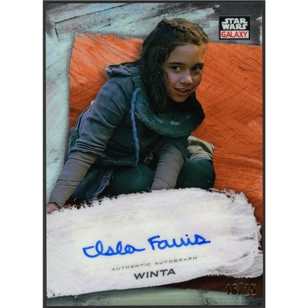2022 Topps Chrome Star Wars Galaxy Isla Farris as Winta Orange autograph #16/25