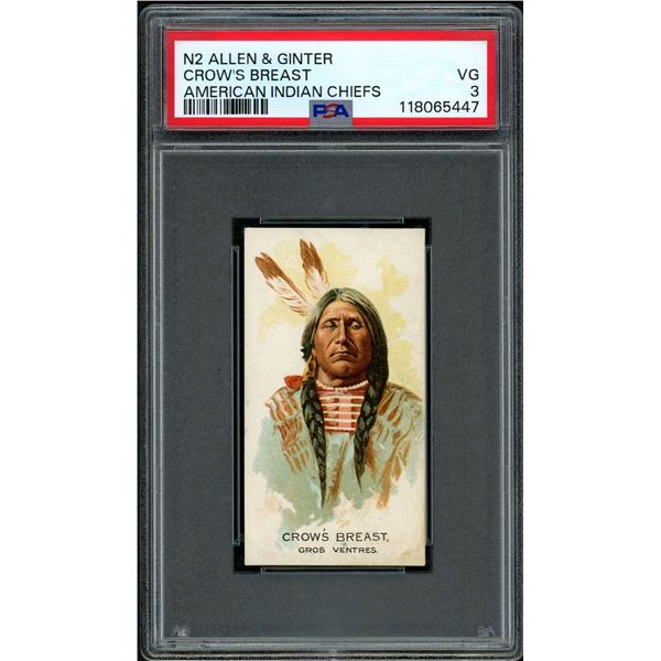 1888 N2 Allen & Ginter - American Indian Chiefs - Crow's Breast (PSA 3)