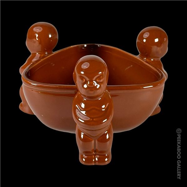 BROWN TRI-MARQUESAN TIKI SCORPION BOWL.