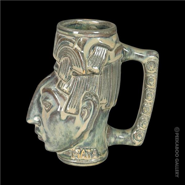 RODOLFO PADILLA RIVERA MAYAN STONEWARE MUG.